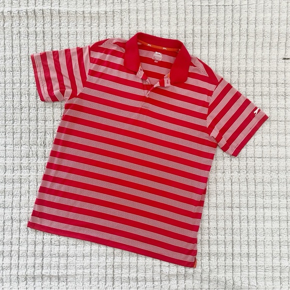 Slazenger Mens Red and White Striped Polo Shirt - Picture 1 of 3
